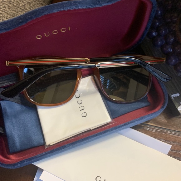 Authentic GUCCI 51 Square Acetate Metal logo sunglasses - Picture 6 of 15